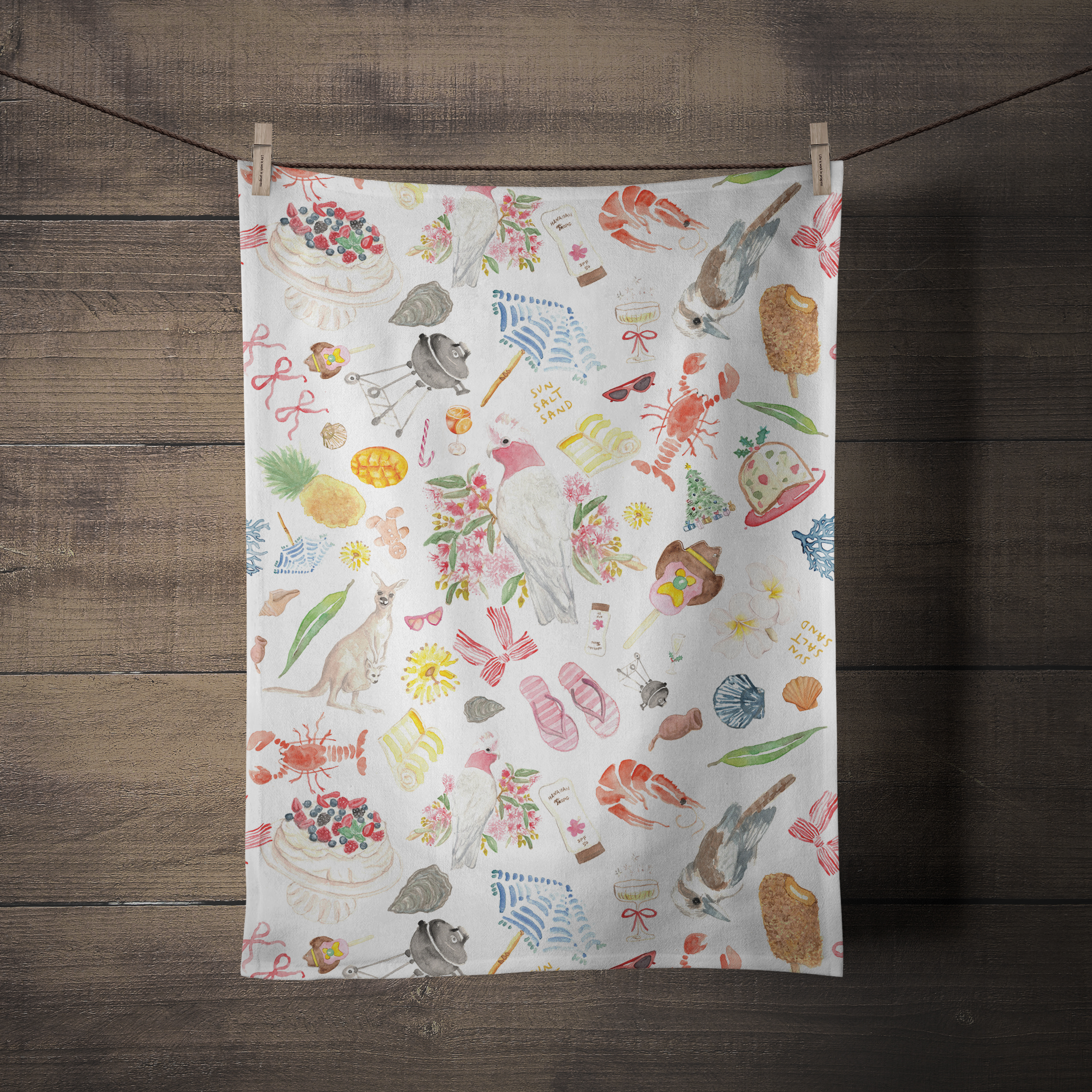 Aussie Christmas Tea Towel